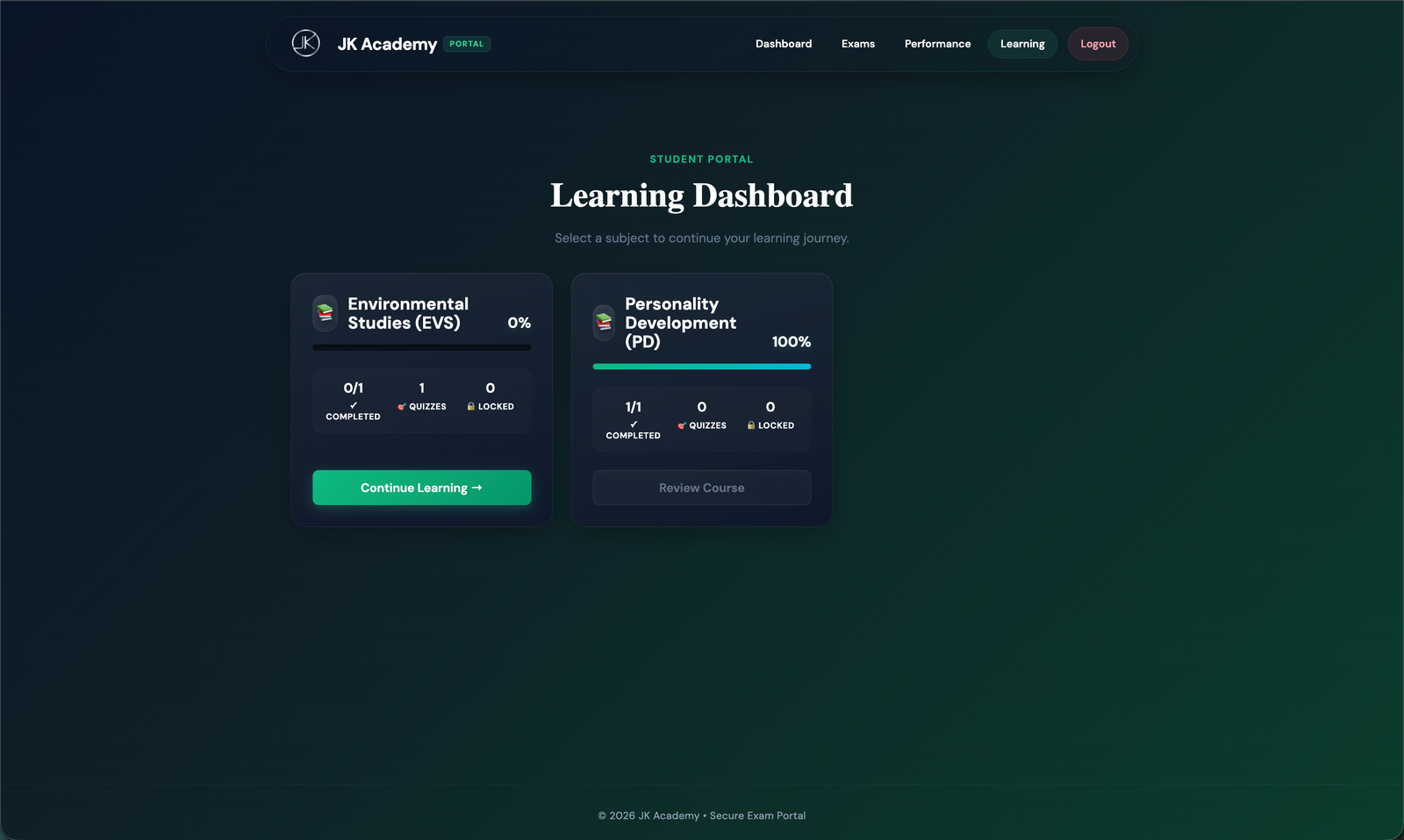 AcademyOS Learning Module Interface